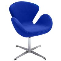 Кресло SWAN STYLE CHAIR синий, искусственная замша