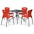 Комплект мебели для кафе TL80x80/XRF065AO-Orange (4+1)