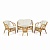КОМПЛЕКТ " NEW BOGOTA ECO SKIN " ( диван + 2 кресла + стол со стеклом ) /с подушками/