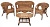 Комплект для отдыха "Mandalino" 05/21 ( диван + 2 кресла + стол овальный ) /без подушек/