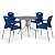 Комплект мебели для кафе TD90/XRF065BB-Blue (4+1)