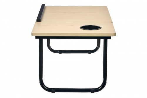 Стол складной с подъёмной крышкой и подстаканником «ВИТА», 55x32x25см, мдф, металл, св.дерево, черный