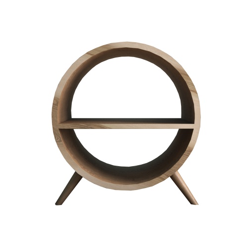 Тумба в Скандинавском стиле "Ellipse" круглая с полкой арт EL11