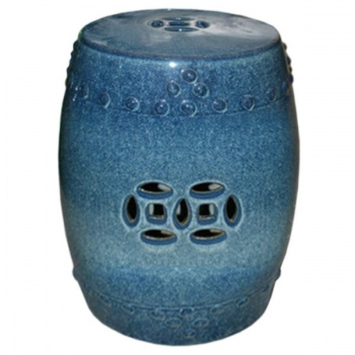 Китайский табурет ceramic garden stool blue AMBRE
