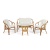 Комплект для отдыха RONDO ECO SKIN (стол круглый (со стеклом)+2 кресла + диван)) /с подушками/